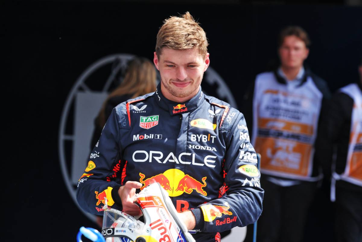 Max Verstappen (NLD) Red Bull Racing, first position, in Sprint Qualifying parc ferme.
29.07.2023. Formula 1 World Championship, Rd 13, Belgian Grand Prix, Spa Francorchamps, Belgium, Sprint Day.
- www.xpbimages.com, EMail: requests@xpbimages.com © Copyright: Bearne / XPB Images