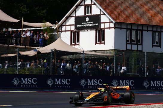 Lando Norris (GBR) McLaren MCL60.
29.07.2023. Formula 1 World Championship, Rd 13, Belgian Grand Prix, Spa Francorchamps, Belgium, Sprint Day.
- www.xpbimages.com, EMail: requests@xpbimages.com © Copyright: Batchelor / XPB Images
