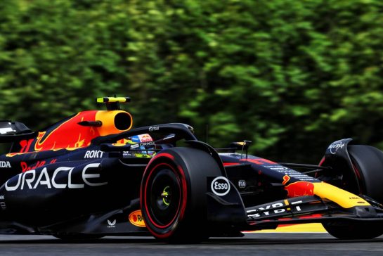 Sergio Perez (MEX) Red Bull Racing RB19.
29.07.2023. Formula 1 World Championship, Rd 13, Belgian Grand Prix, Spa Francorchamps, Belgium, Sprint Day.
- www.xpbimages.com, EMail: requests@xpbimages.com © Copyright: Coates / XPB Images