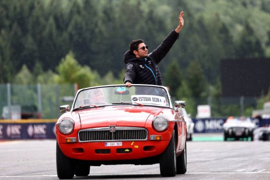 Esteban Ocon (FRA) Alpine F1 Team on the drivers' parade.
30.07.2023. Formula 1 World Championship, Rd 13, Belgian Grand Prix, Spa Francorchamps, Belgium, Race Day.
- www.xpbimages.com, EMail: requests@xpbimages.com © Copyright: Coates / XPB Images