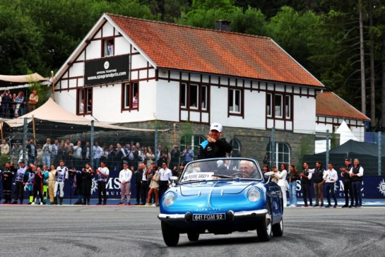 Pierre Gasly (FRA) Alpine F1 Team on the drivers' parade.
30.07.2023. Formula 1 World Championship, Rd 13, Belgian Grand Prix, Spa Francorchamps, Belgium, Race Day.
- www.xpbimages.com, EMail: requests@xpbimages.com © Copyright: Coates / XPB Images