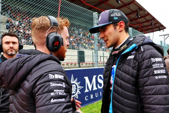 Esteban Ocon (FRA) Alpine F1 Team with Josh Peckett (GBR) Alpine F1 Team Race Engineer on the grid.
30.07.2023. Formula 1 World Championship, Rd 13, Belgian Grand Prix, Spa Francorchamps, Belgium, Race Day.
- www.xpbimages.com, EMail: requests@xpbimages.com © Copyright: Batchelor / XPB Images