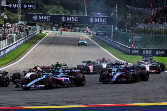 Pierre Gasly (FRA) Alpine F1 Team A523 at the start of the race.
30.07.2023. Formula 1 World Championship, Rd 13, Belgian Grand Prix, Spa Francorchamps, Belgium, Race Day.
- www.xpbimages.com, EMail: requests@xpbimages.com © Copyright: Bearne / XPB Images