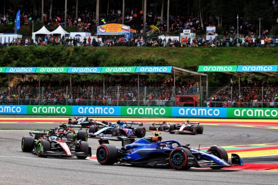 Logan Sargeant (USA) Williams Racing FW45.
30.07.2023. Formula 1 World Championship, Rd 13, Belgian Grand Prix, Spa Francorchamps, Belgium, Race Day.
- www.xpbimages.com, EMail: requests@xpbimages.com © Copyright: Batchelor / XPB Images