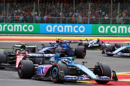 Esteban Ocon (FRA) Alpine F1 Team A523.
30.07.2023. Formula 1 World Championship, Rd 13, Belgian Grand Prix, Spa Francorchamps, Belgium, Race Day.
- www.xpbimages.com, EMail: requests@xpbimages.com © Copyright: Batchelor / XPB Images