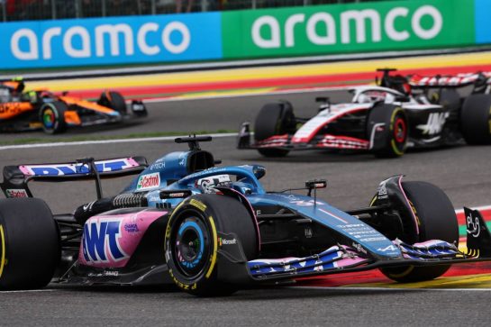 Esteban Ocon (FRA) Alpine F1 Team A523.
30.07.2023. Formula 1 World Championship, Rd 13, Belgian Grand Prix, Spa Francorchamps, Belgium, Race Day.
- www.xpbimages.com, EMail: requests@xpbimages.com © Copyright: Batchelor / XPB Images