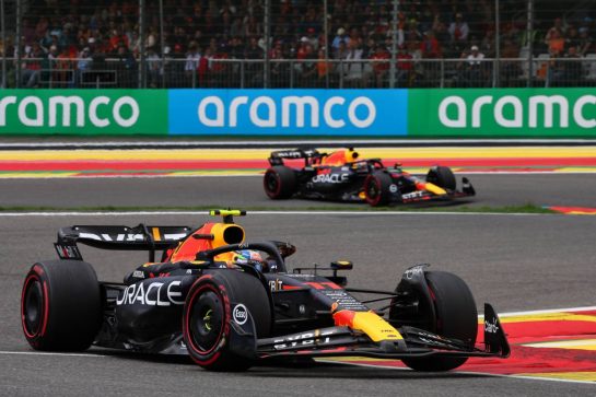 Sergio Perez (MEX) Red Bull Racing RB19.
30.07.2023. Formula 1 World Championship, Rd 13, Belgian Grand Prix, Spa Francorchamps, Belgium, Race Day.
- www.xpbimages.com, EMail: requests@xpbimages.com © Copyright: Batchelor / XPB Images