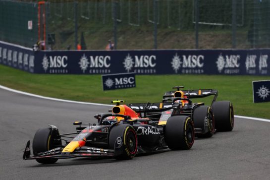 Sergio Perez (MEX) Red Bull Racing RB19.
30.07.2023. Formula 1 World Championship, Rd 13, Belgian Grand Prix, Spa Francorchamps, Belgium, Race Day.
- www.xpbimages.com, EMail: requests@xpbimages.com © Copyright: Bearne / XPB Images