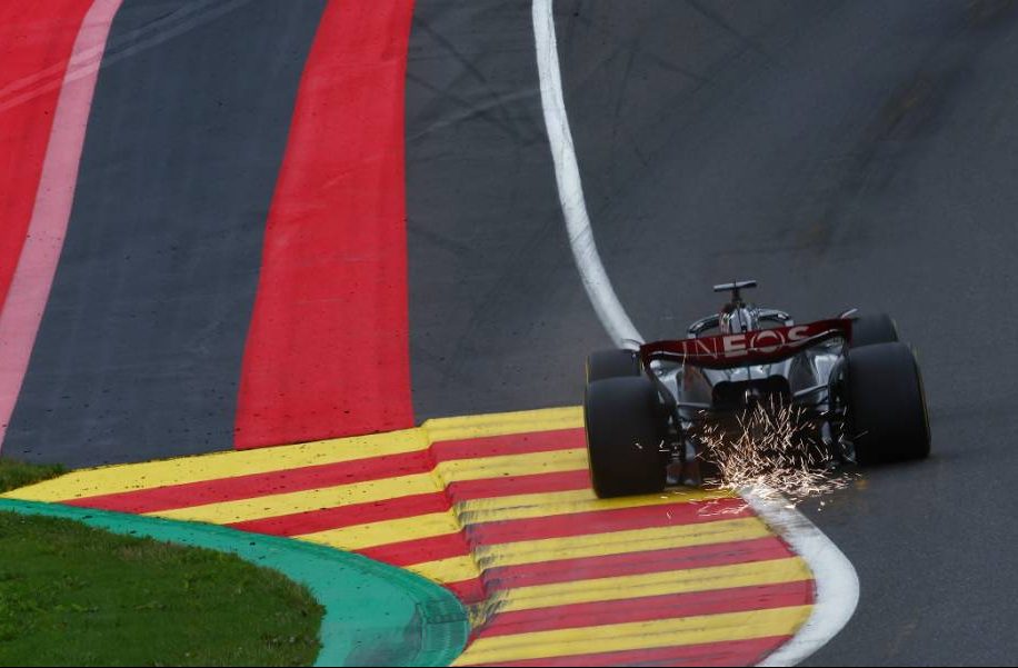 George Russell (GBR) Mercedes AMG F1 W14. 30.07.2023. Formula 1 World Championship, Rd 13, Belgian Grand Prix, Spa Francorchamps, Belgium, Race Day. - www.xpbimages.com, EMail: requests@xpbimages.com © Copyright: Coates / XPB Images