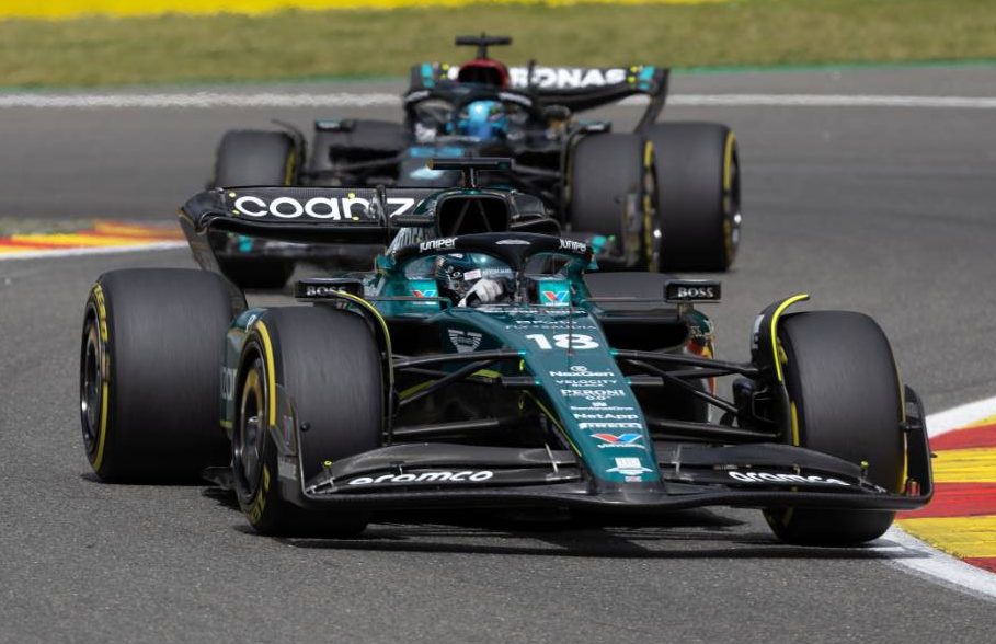 Lance Stroll (CDN) Aston Martin F1 Team AMR23. 30.07.2023. Formula 1 World Championship, Rd 13, Belgian Grand Prix, Spa Francorchamps, Belgium, Race Day. - www.xpbimages.com, EMail: requests@xpbimages.com © Copyright: Rew / XPB Images