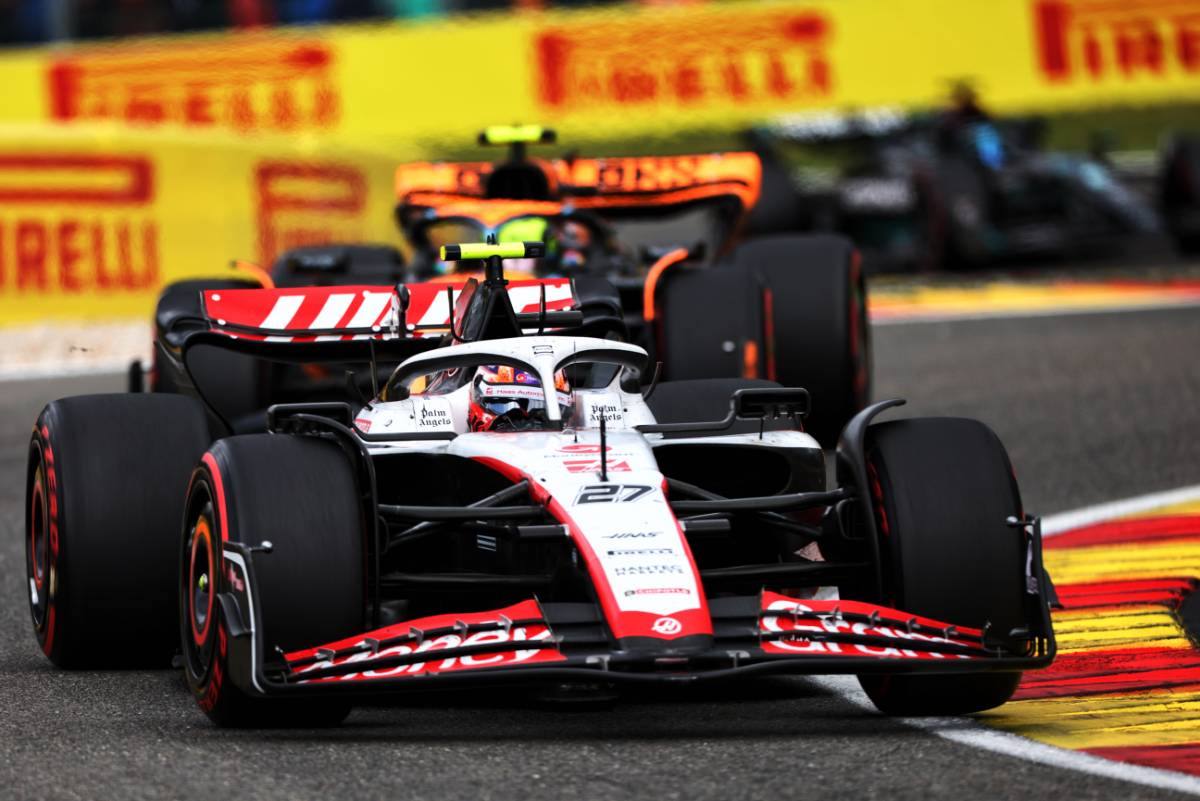 Nico Hulkenberg (GER) Haas VF-23.
30.07.2023. Formula 1 World Championship, Rd 13, Belgian Grand Prix, Spa Francorchamps, Belgium, Race Day.
- www.xpbimages.com, EMail: requests@xpbimages.com © Copyright: Rew / XPB Images