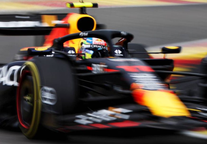 Sergio Perez (MEX) Red Bull Racing RB19. 30.07.2023. Formula 1 World Championship, Rd 13, Belgian Grand Prix, Spa Francorchamps, Belgium, Race Day. - www.xpbimages.com, EMail: requests@xpbimages.com © Copyright: Rew / XPB Images