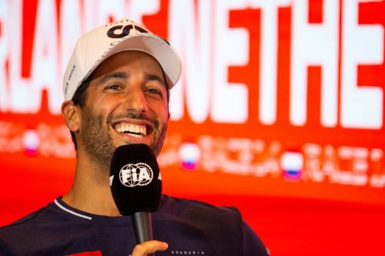 Daniel Ricciardo (AUS) AlphaTauri in the FIA Press Conference.
24.08.2023. Formula 1 World Championship, Rd 14, Dutch Grand Prix, Zandvoort, Netherlands, Preparation Day.
- www.xpbimages.com, EMail: requests@xpbimages.com © Copyright: XPB Images