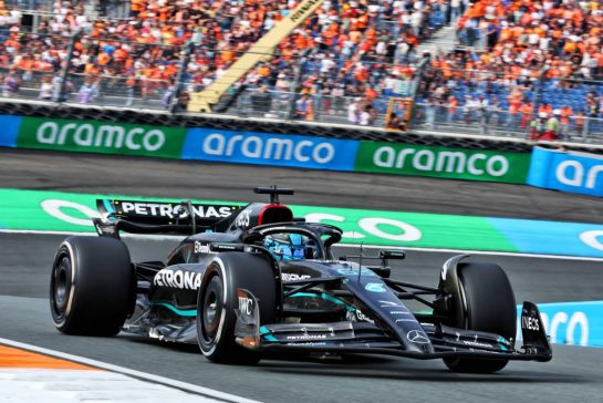 George Russell (GBR) Mercedes AMG F1 W14.
25.08.2023. Formula 1 World Championship, Rd 14, Dutch Grand Prix, Zandvoort, Netherlands, Practice Day.
- www.xpbimages.com, EMail: requests@xpbimages.com © Copyright: Miltenburg / XPB Images