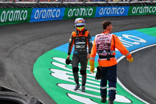 Oscar Piastri (AUS) McLaren crashed in the second practice session.
25.08.2023. Formula 1 World Championship, Rd 14, Dutch Grand Prix, Zandvoort, Netherlands, Practice Day.
- www.xpbimages.com, EMail: requests@xpbimages.com © Copyright: Coates / XPB Images