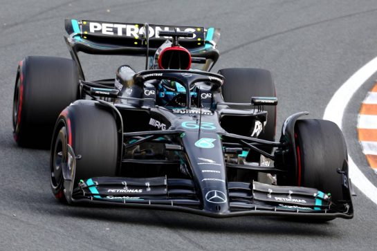 George Russell (GBR) Mercedes AMG F1 W14.
25.08.2023. Formula 1 World Championship, Rd 14, Dutch Grand Prix, Zandvoort, Netherlands, Practice Day.
- www.xpbimages.com, EMail: requests@xpbimages.com © Copyright: Miltenburg / XPB Images
