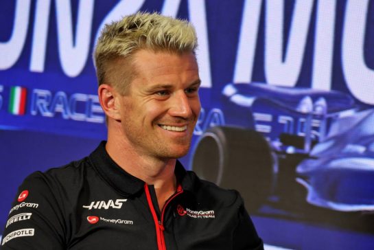 Nico Hulkenberg (GER) Haas F1 Team in the FIA Press Conference.
31.08.2023. Formula 1 World Championship, Rd 15, Italian Grand Prix, Monza, Italy, Preparation Day.
- www.xpbimages.com, EMail: requests@xpbimages.com © Copyright: Staley / XPB Images