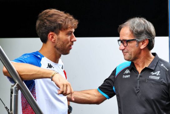(L to R): Pierre Gasly (FRA) Alpine F1 Team with Davide Brivio (ITA) Alpine F1 Team Racing Director.
31.08.2023. Formula 1 World Championship, Rd 15, Italian Grand Prix, Monza, Italy, Preparation Day.
- www.xpbimages.com, EMail: requests@xpbimages.com © Copyright: Batchelor / XPB Images