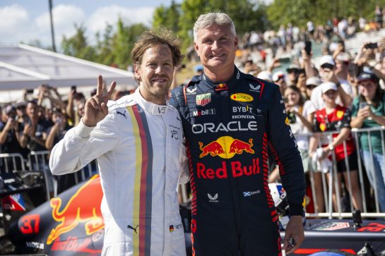 Sebastian Vettel, David Coulthard seen during the Red Bull Formula Nuerburgring at the Nuerburgring in Germany on September 9, 2023. // Joerg Mitter / Red Bull Content Pool // SI202309090358 // Usage for editorial use only //