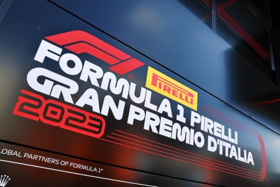 Circuit atmosphere - Italian Grand Prix banner.
01.09.2023. Formula 1 World Championship, Rd 15, Italian Grand Prix, Monza, Italy, Practice Day.
- www.xpbimages.com, EMail: requests@xpbimages.com © Copyright: Batchelor / XPB Images