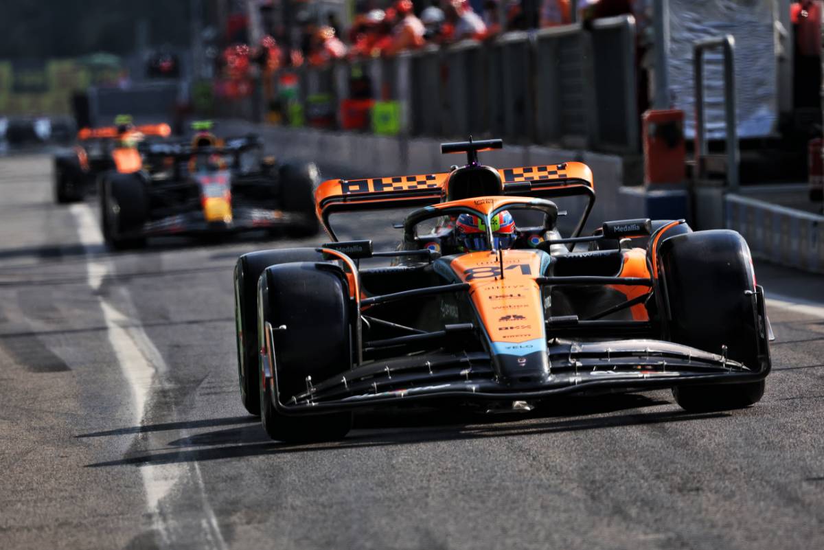 Oscar Piastri (AUS) McLaren MCL60 leaves the pits. 02.09.2023. Formula 1 World Championship, Rd 15, Italian Grand Prix, Monza, Italy, Qualifying Day. - www.xpbimages.com, EMail: requests@xpbimages.com © Copyright: Bearne / XPB Images