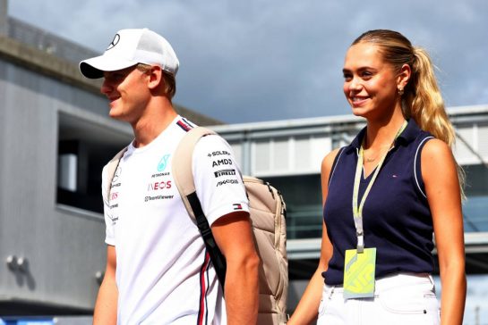 (L to R): Mick Schumacher (GER) Mercedes AMG F1 Reserve Driver with his girlfriend Laila Hasanovic (DEN).
22.09.2023. Formula 1 World Championship, Rd 17, Japanese Grand Prix, Suzuka, Japan, Practice Day.
- www.xpbimages.com, EMail: requests@xpbimages.com © Copyright: Coates / XPB Images