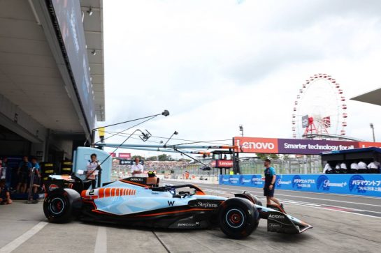 Logan Sargeant (USA) Williams Racing FW45 leaves the pits.
22.09.2023. Formula 1 World Championship, Rd 17, Japanese Grand Prix, Suzuka, Japan, Practice Day.
- www.xpbimages.com, EMail: requests@xpbimages.com © Copyright: Batchelor / XPB Images