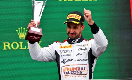 HAMILTON Lewis (gbr), Mercedes AMG F1 GP W12 E Performance, portrait  celebrating his victory at the podium with the trophy during the Formula 1  Pirelli British Grand Prix 2021, 10th round of