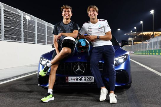 (L to R): Alexander Albon (THA) Williams Racing and George Russell (GBR) Mercedes AMG F1.
05.10.2023. Formula 1 World Championship, Rd 18, Qatar Grand Prix, Doha, Qatar, Preparation Day.
- www.xpbimages.com, EMail: requests@xpbimages.com © Copyright: Batchelor / XPB Images