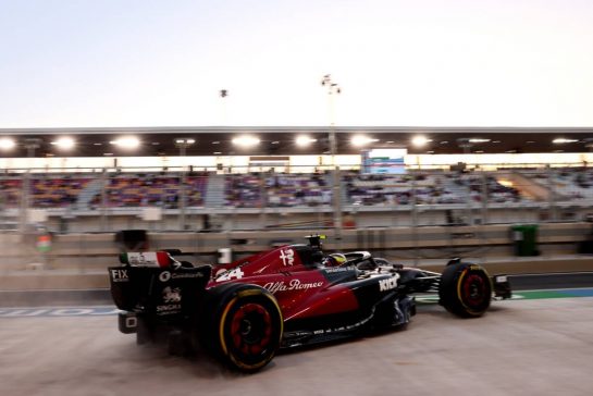 Zhou Guanyu (CHN) Alfa Romeo F1 Team C43 leaves the pits.
06.10.2023 Formula 1 World Championship, Rd 18, Qatar Grand Prix, Doha, Qatar, Qualifying Day.
- www.xpbimages.com, EMail: requests@xpbimages.com © Copyright: Batchelor / XPB Images