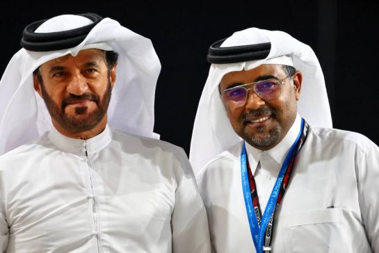 Mohammed Bin Sulayem (UAE) FIA President with guest.
06.10.2023 Formula 1 World Championship, Rd 18, Qatar Grand Prix, Doha, Qatar, Qualifying Day.
- www.xpbimages.com, EMail: requests@xpbimages.com © Copyright: Batchelor / XPB Images