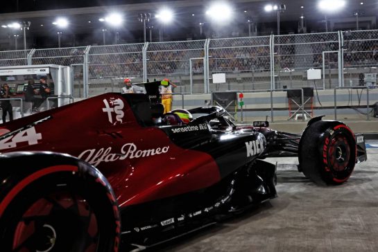 Zhou Guanyu (CHN) Alfa Romeo F1 Team C43 leaves the pits.
06.10.2023 Formula 1 World Championship, Rd 18, Qatar Grand Prix, Doha, Qatar, Qualifying Day.
- www.xpbimages.com, EMail: requests@xpbimages.com © Copyright: Moy / XPB Images