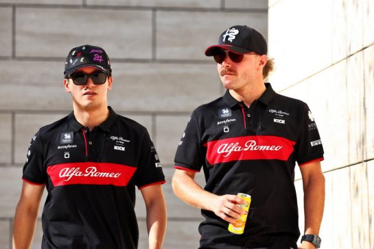 (L to R): Zhou Guanyu (CHN) Alfa Romeo F1 Team with team mate Valtteri Bottas (FIN) Alfa Romeo F1 Team.
07.10.2023. Formula 1 World Championship, Rd 18, Qatar Grand Prix, Doha, Qatar, Sprint Day.
- www.xpbimages.com, EMail: requests@xpbimages.com © Copyright: Coates / XPB Images