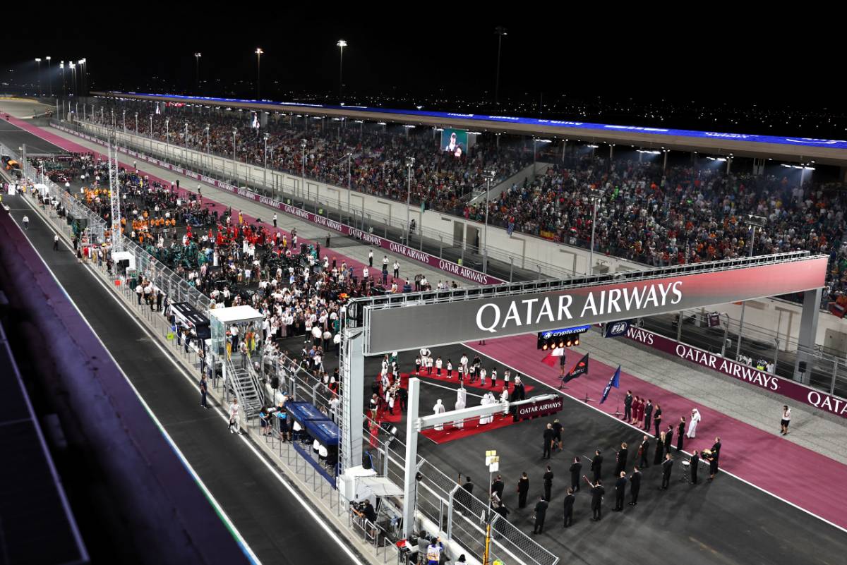 Circuit atmosphere - the grid before the start of the race. 08.10.2023. Formula 1 World Championship, Rd 18, Qatar Grand Prix, Doha, Qatar, Race Day. - www.xpbimages.com, EMail: requests@xpbimages.com © Copyright: Moy / XPB Images