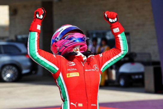 Race winner and champion Marta Garcia (ESP) Prema Racing celebrates in parc ferme.
21.10.2023. F1 Academy, Rd 7, Race 1, Austin, Texas, USA.
- www.xpbimages.com, EMail: requests@xpbimages.com © Copyright: Batchelor / XPB Images