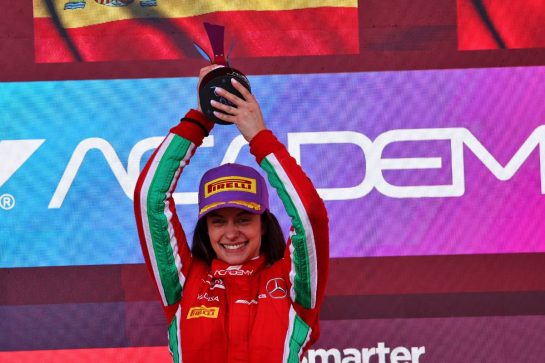 Race winner and champion Marta Garcia (ESP) Prema Racing celebrates on the podium.
21.10.2023. F1 Academy, Rd 7, Race 1, Austin, Texas, USA.
- www.xpbimages.com, EMail: requests@xpbimages.com © Copyright: Batchelor / XPB Images