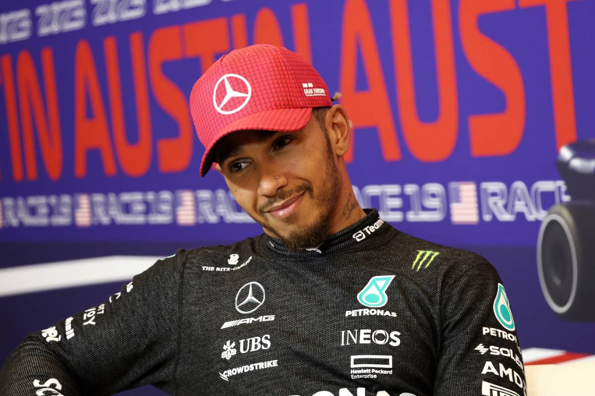 Lewis Hamilton (GBR) Mercedes AMG F1 in the post Sprint FIA Press Conference.
21.10.2023. Formula 1 World Championship, Rd 19, United States Grand Prix, Austin, Texas, USA, Sprint Day.
- www.xpbimages.com, EMail: requests@xpbimages.com © Copyright: Bearne / XPB Images