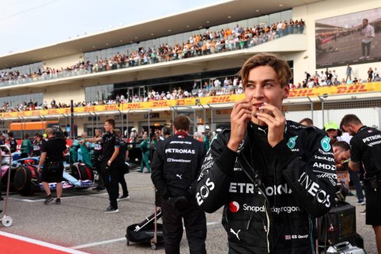 George Russell (GBR) Mercedes AMG F1 on the grid.
21.10.2023. Formula 1 World Championship, Rd 19, United States Grand Prix, Austin, Texas, USA, Sprint Day.
- www.xpbimages.com, EMail: requests@xpbimages.com © Copyright: Batchelor / XPB Images