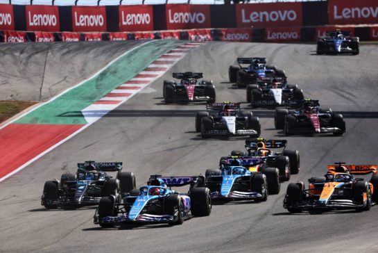 Esteban Ocon (FRA) Alpine F1 Team A523 at the start of the race.
22.10.2023. Formula 1 World Championship, Rd 19, United States Grand Prix, Austin, Texas, USA, Race Day.
- www.xpbimages.com, EMail: requests@xpbimages.com © Copyright: Bearne / XPB Images