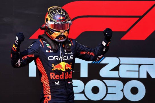 Race winner Max Verstappen (NLD) Red Bull Racing celebrates in parc ferme.
22.10.2023. Formula 1 World Championship, Rd 19, United States Grand Prix, Austin, Texas, USA, Race Day.
- www.xpbimages.com, EMail: requests@xpbimages.com © Copyright: Batchelor / XPB Images