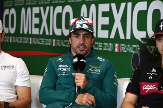 Fernando Alonso (ESP) Aston Martin F1 Team in the FIA Press Conference.
26.10.2023. Formula 1 World Championship, Rd 20, Mexican Grand Prix, Mexico City, Mexico, Preparation Day.
- www.xpbimages.com, EMail: requests@xpbimages.com © Copyright: XPB Images