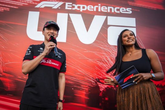 Zhou Guanyu (CHN) Alfa Romeo F1 Team with fans at Fans F1 Experiences Live.
26.10.2023. Formula 1 World Championship, Rd 20, Mexican Grand Prix, Mexico City, Mexico, Preparation Day.
- www.xpbimages.com, EMail: requests@xpbimages.com © Copyright: Bearne / XPB Images