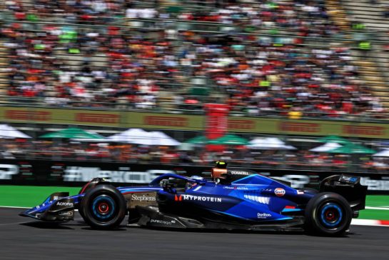 Logan Sargeant (USA) Williams Racing FW45.
27.10.2023. Formula 1 World Championship, Rd 20, Mexican Grand Prix, Mexico City, Mexico, Practice Day.
- www.xpbimages.com, EMail: requests@xpbimages.com © Copyright: Moy / XPB Images