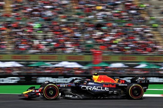 Sergio Perez (MEX) Red Bull Racing RB19.
27.10.2023. Formula 1 World Championship, Rd 20, Mexican Grand Prix, Mexico City, Mexico, Practice Day.
- www.xpbimages.com, EMail: requests@xpbimages.com © Copyright: Moy / XPB Images