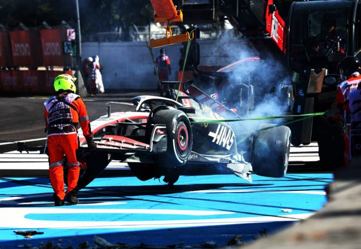 Mexico GP stopped as F1 car bursts into flames after huge high