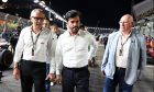 (L to R): Stefano Domenicali (ITA) Formula One President and CEO with Mohammed Bin Sulayem (UAE) FIA President and Dieter Rencken (RSA) Motorsport Adviser to FIA President on the grid. 17.09.2023. Formula 1 World Championship, Rd 16, Singapore Grand Prix, Marina Bay Street Circuit, Singapore, Race Day. - www.xpbimages.com, EMail: requests@xpbimages.com © Copyright: Moy / XPB Images