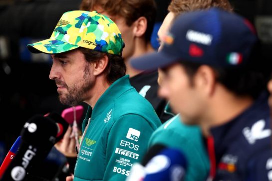 Fernando Alonso (ESP) Aston Martin F1 Team.
02.11.2023. Formula 1 World Championship, Rd 21, Brazilian Grand Prix, Sao Paulo, Brazil, Preparation Day.
- www.xpbimages.com, EMail: requests@xpbimages.com © Copyright: Batchelor / XPB Images