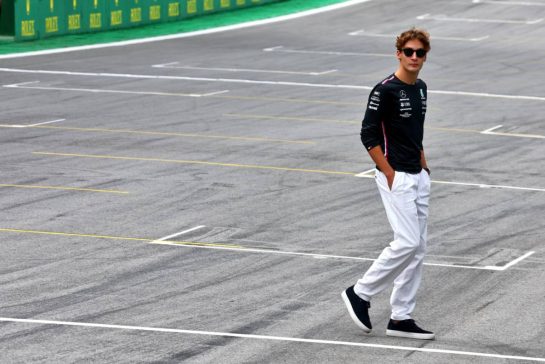 George Russell (GBR) Mercedes AMG F1 walks the circuit.
02.11.2023. Formula 1 World Championship, Rd 21, Brazilian Grand Prix, Sao Paulo, Brazil, Preparation Day.
- www.xpbimages.com, EMail: requests@xpbimages.com © Copyright: Batchelor / XPB Images