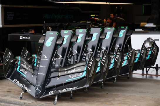 Mercedes AMG F1 W14 nosecones.
02.11.2023. Formula 1 World Championship, Rd 21, Brazilian Grand Prix, Sao Paulo, Brazil, Preparation Day.
- www.xpbimages.com, EMail: requests@xpbimages.com © Copyright: XPB Images