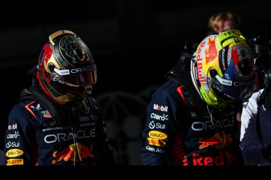 Max Verstappen (NLD), Red Bull Racing Sergio Perez (MEX), Red Bull Racing 
04.11.2023. Formula 1 World Championship, Rd 21, Brazilian Grand Prix, Sao Paulo, Brazil, Sprint Day.
- www.xpbimages.com, EMail: requests@xpbimages.com © Copyright: Charniaux / XPB Images